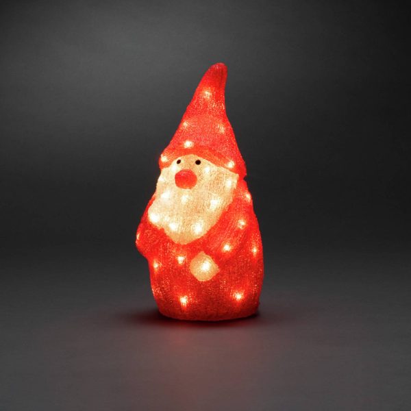Joulupukki-LED-koristevalo punainen IP44, K 38 cm