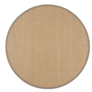 VM Carpet Sisal matto 133 cm pyöreä beige harmaa, 70 mm kanttaus